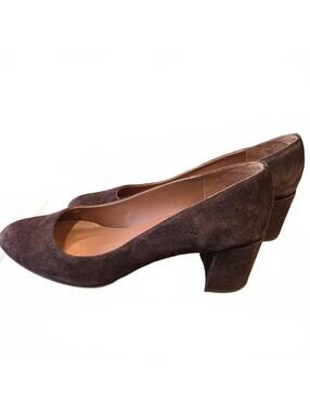 Margaux The Heel Pump Chocolate Suede Size 42.5/10.5/11 Block Heel